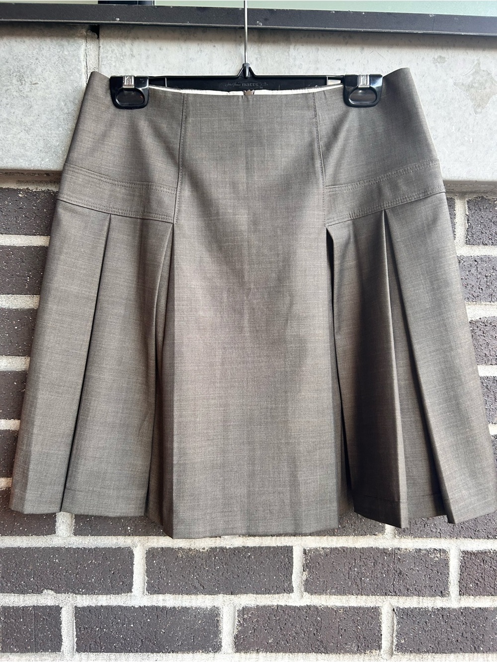 Tristan Grey Taupe Pleated A-Line Skirt - Size 6